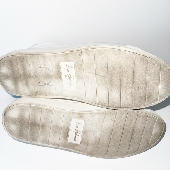 Sam Edelman Ethyl Low Top Leather Sneaker White Classic Minimalist Sz 9 - Picture 5 of 10